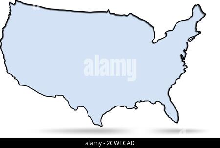simple map USA Stock Vector