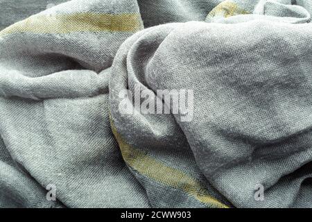 Wave gray textile material texture as a background. Grey textile pattern for design in fashion as abstract background. Abstract grey fabric background Stock Photo