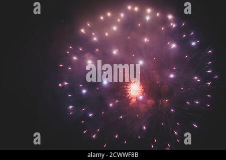 The amazing New Years fireworks show Stock Photo