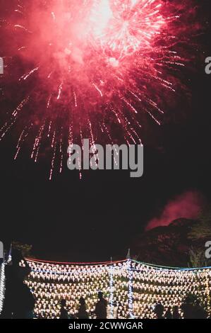 The amazing New Years fireworks show Stock Photo