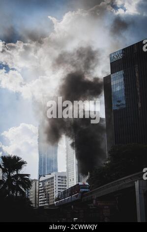 Fire destroying Kuala Lumpur Stock Photo