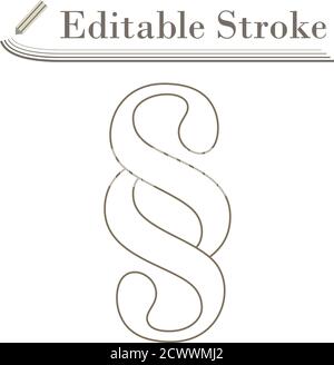 Paragraph Symbol Icon. Editable Stroke Simple Design. Vector Illustration. Stock Vector
