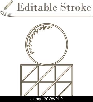 Roller Coaster Loop Icon. Editable Stroke Simple Design. Vector Illustration. Stock Vector
