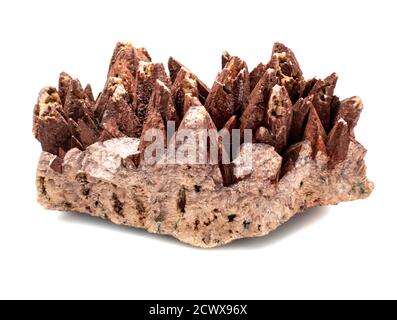 large red rock crystal quartz isolated on white background Stock Photo