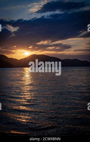 Sunset over the Penang Island Stock Photo