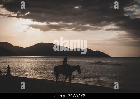 Sunset over the Penang Island Stock Photo