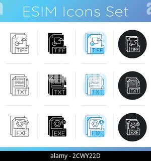 File types icons set Stock Vector