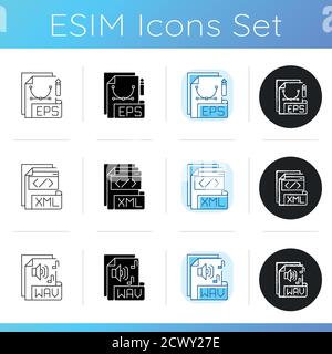 File formats icons set Stock Vector