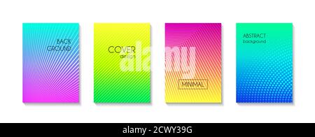 Gradient colorful minimal vector backgrounds. Abstract striped bright covers, banners, flyers backdrops Stock Vector