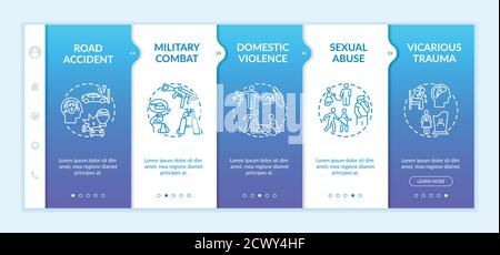 Posttraumatic stress causes onboarding vector template Stock Vector