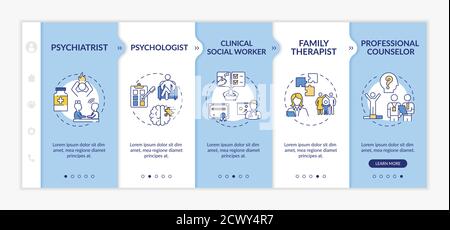 Psychotherapy careers onboarding vector template Stock Vector