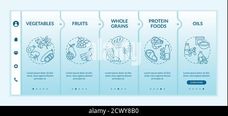 Vegetarian diet components onboarding vector template Stock Vector