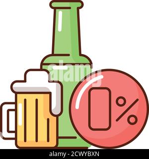 Non alcoholic beer RGB color icon Stock Vector