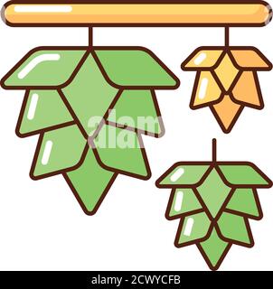 Hops RGB color icon Stock Vector