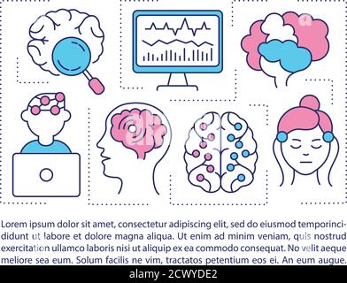 Brain research concept icon with text Stock Vector