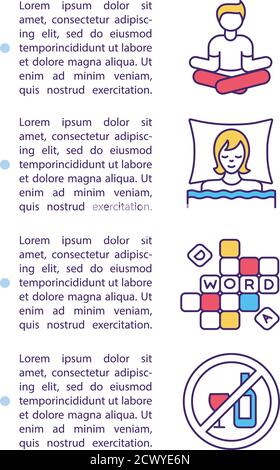 Mental health tips concept icon with text Stock Vector