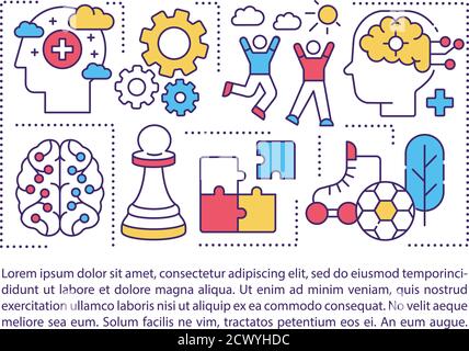 Keeping brain young concept icon with text Stock Vector