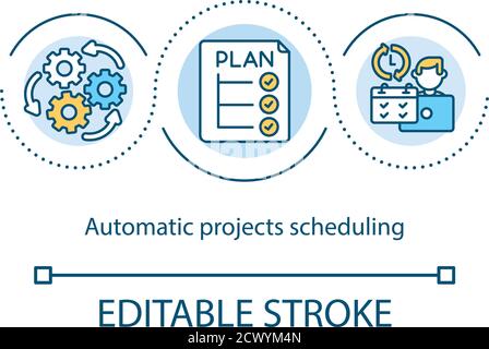 Automatic projects scheduling concept icon Stock Vector