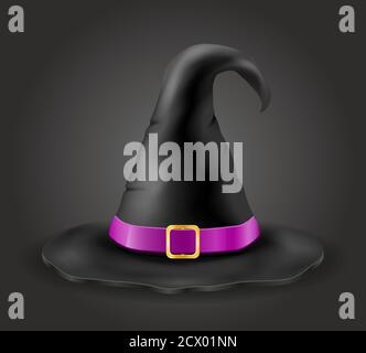 magic witch hat vector illustration isolated on black background Stock Vector