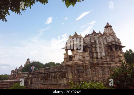 Khajuraho, Madhya Pradesh, India : 11th-century Chitragupta temple of Surya (sun god) part of the UNESCO World Heritage Site Khajuraho Group of Chande Stock Photo