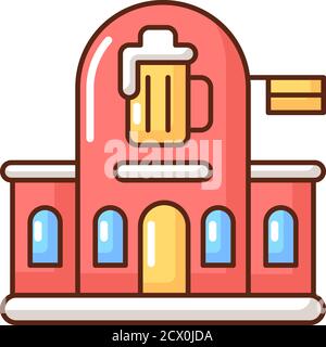 Pub RGB color icon Stock Vector