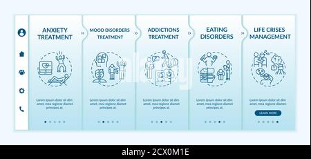 Psychotherapy tasks onboarding vector template Stock Vector