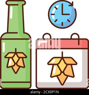 Saison beer RGB color icon Stock Vector