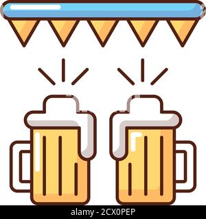 Beer festival RGB color icon Stock Vector