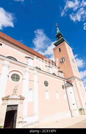 Poysdorf: church Poysdorf in Weinviertel, Niederösterreich, Lower Austria, Austria Stock Photo