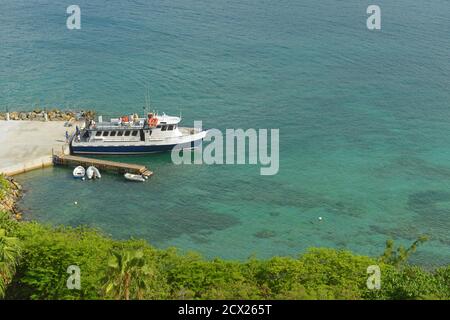 Ferry at Long Bay in St. Thomas Island, US Virgin Islands, USA. Stock Photo