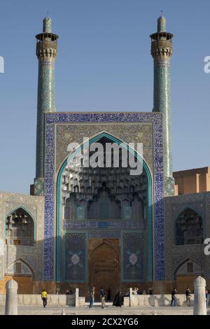 The Shah Mosque also known as Imam Mosque and Jaame' Abbasi Mosque. Isfahan, Iran. Stock Photo