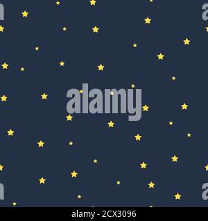 Cute night sky seamless pattern background with stars for babies and kids. Sweet dreams. vector illustration. EPS10 Stock Vector