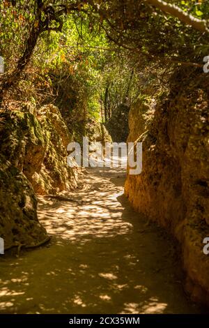 Public park of Kursunlu waterfall near Antalya city in Turkey, nature travel background, autumn time Stock Photo