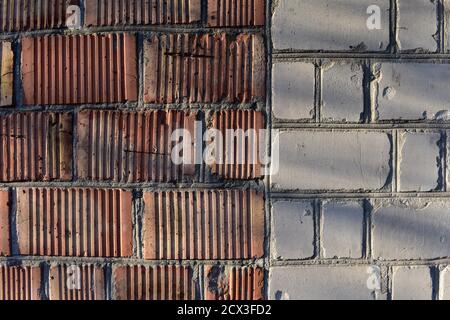 White and red bricks wall texture Stock Photo