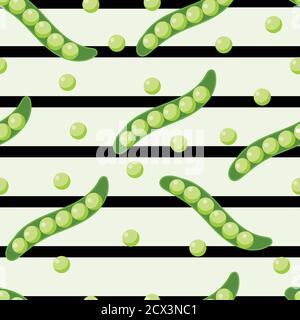 Green peas seamless pattern Stock Vector