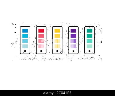 Set Color Palette Flat Icon on white background in vector illustration Stock Vector