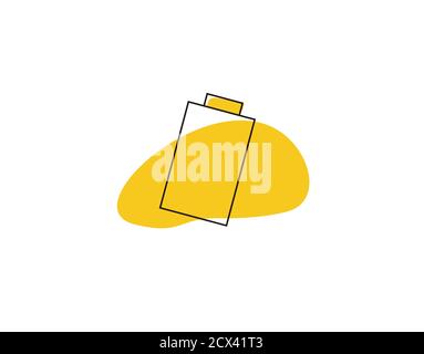 battery Flat Icon on white background in vector illustration Stock Vector