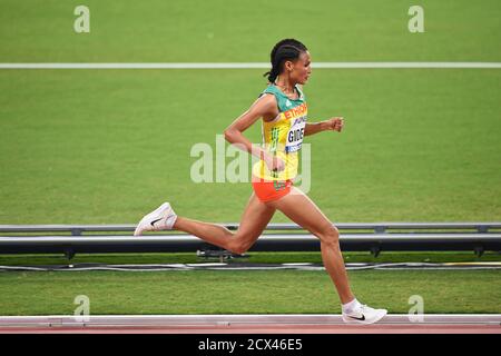 Letesenbet Gidey (Ethiopia). 10,000 metres women Silver Medal. IAAF World Athletics Championships, Doha 2019 Stock Photo