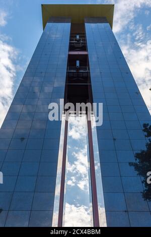 Carillon in Berlin's Tiergarten, taken directly from below in portrait format Stock Photo