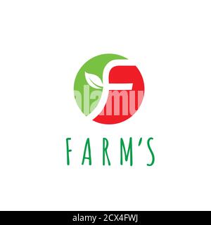 Farm's fresh vector logo. Fruits and vegetables icon. Bio food label design Stock Vector