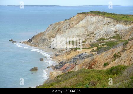 Gay Head Cliffs, Marthas Vineyard, Cape Cod, Massachusetts, New England, East Coast,Dukes County, USA Stock Photo