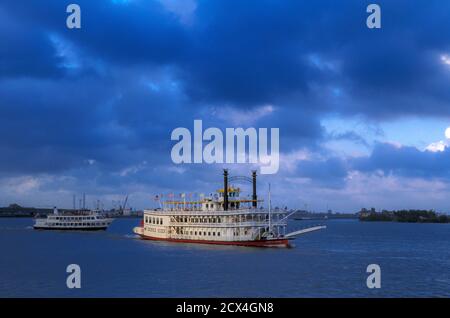 USA, Deep South, Southern, Louisiana, New Orleans, riverboat on Mississippi river, Stock Photo
