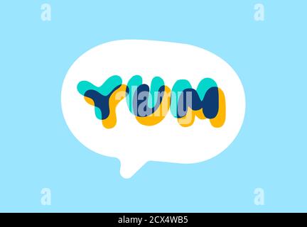 Yum text in speech bubble Royalty Free Vector Image