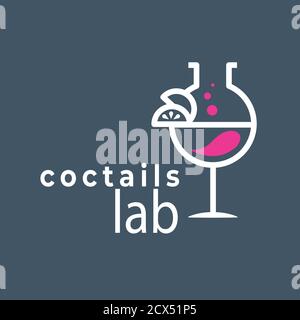 Cocktails vector logo. The art of mixing cocktails illustration. Cocktails icon. Vector Stock Vector