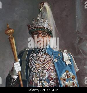 ' Mahendra Bir Bikram Shah in Coronation, 1955' Stock Photo