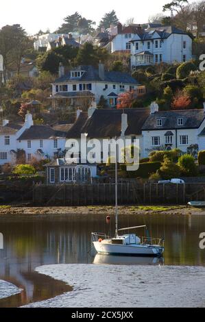 Low tide at Noss Mayo, Devon, England. United Kingdom Stock Photo