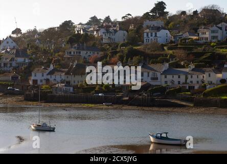 Low tide at Noss Mayo, Devon, England. United Kingdom Stock Photo