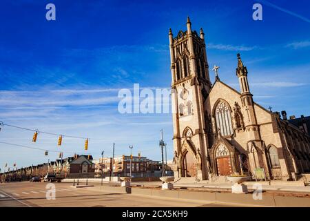 Saint John's Episcopal Church on Woodward Avenue in Detroit, Michigan USA Stock Photo