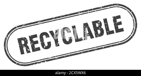 recyclable stamp. rounded grunge sign on white background Stock Vector ...