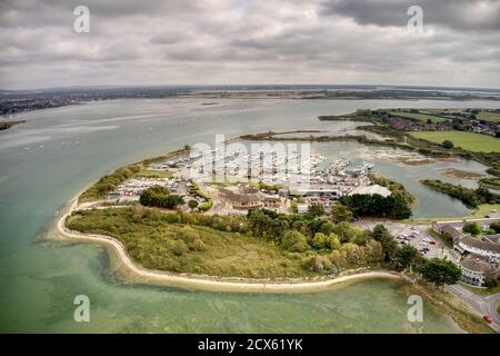 Northney Marina situated on the shore of Hayling Island in Langstone Harbour. Stock Photo